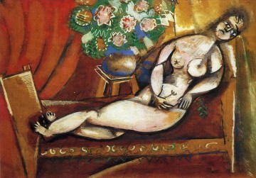 Desnudo reclinado contemporáneo Marc Chagall Pinturas al óleo